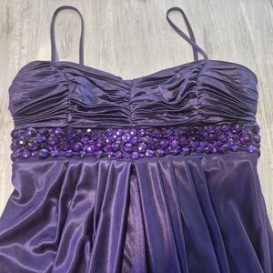Le Chateau Purple Embellished Midi Dress